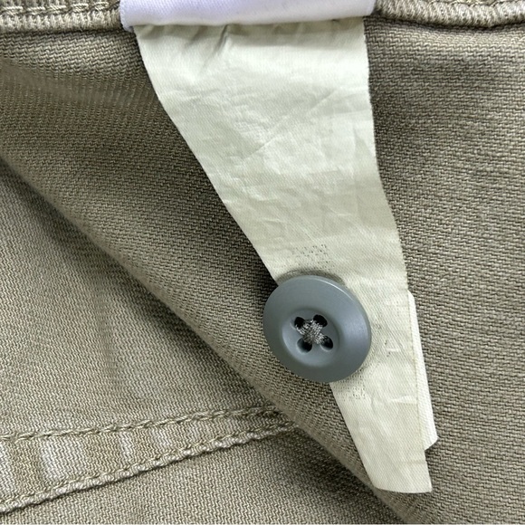 Quince Stretch Cotton Wide Leg Crop Chino Pants Size 10 Olive Green High Rise - Picture 12 of 12